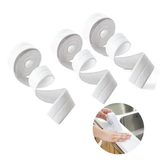 Eonspark 3 Pzas Cinta Adhesiva Pvc Para Baño Cocina Tarja Impermeable