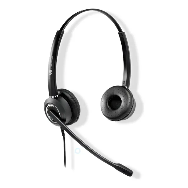 Cabezal Auricular Usb Call Center Profesional  Vt6200 Duo Negro