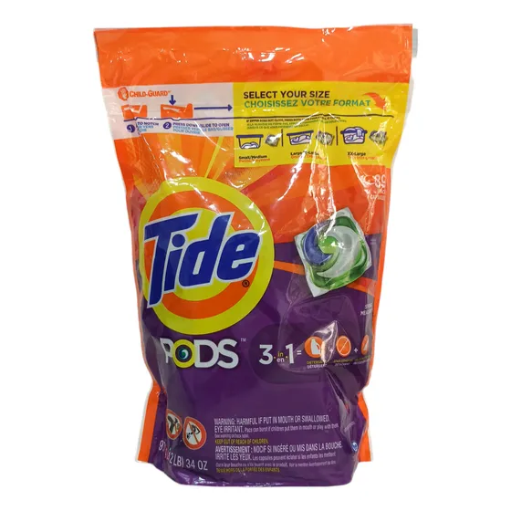 Jabón Tide Pods. 3 En 1. 39 Cápsulas Importado