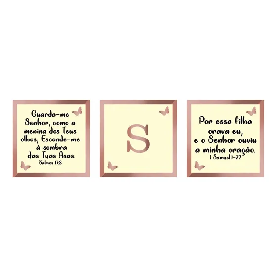 Kit 3 Quadros Decorativos Infantil Personalizado Quarto Bebê