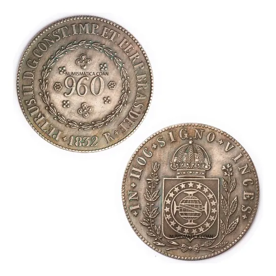 Moeda 960 Réis 1832 - R - 40,1mm - Cópia