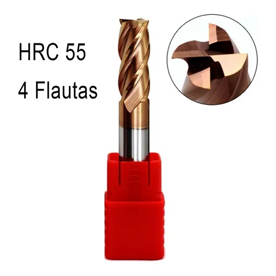 Fresa Broca Mecha De Corte 6mm Cnc Torno Tungsteno 4 Flautas