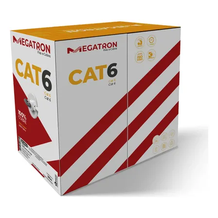 Cabo de Rede Megatron Categoria 6 para CFTV, Azul, 305 Metros
