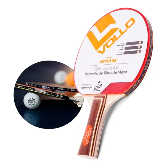 Raquete Tênis de Mesa Ping Pong Impulse ITTF Vollo