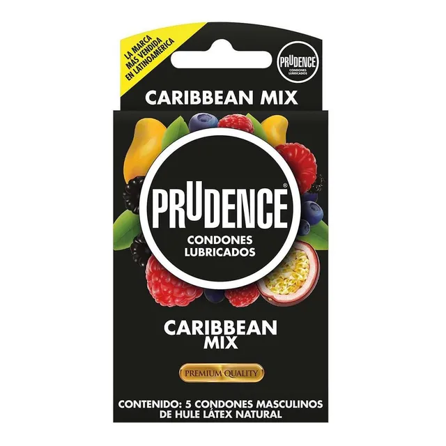 Condones de Látex Prudence Sabor y Aroma Caribbean 5 Condones