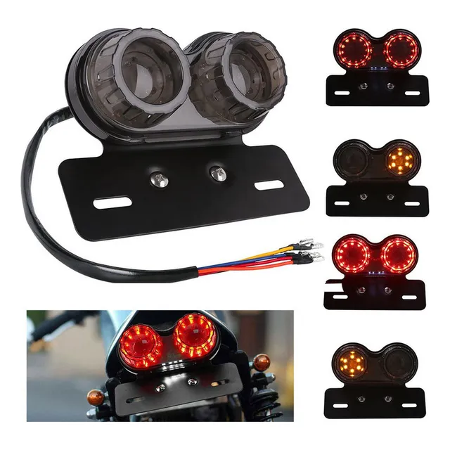 Stop Porta Direccional Led Moto Cafe Racer Bobber 12v