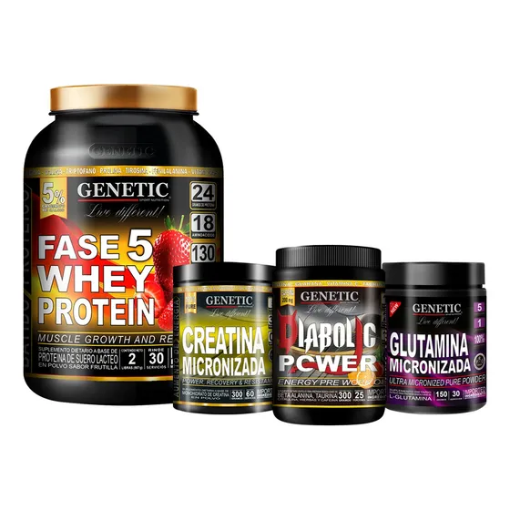 Proteína F5 Pre Entreno Diabolic Glutamina Creatina Genetic