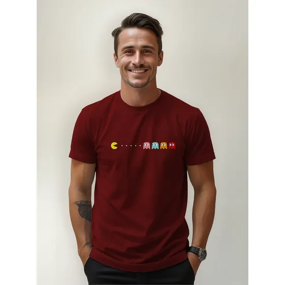 Camisa Masculina Camiseta Pac Man Jogos Antigos Gamer Geek