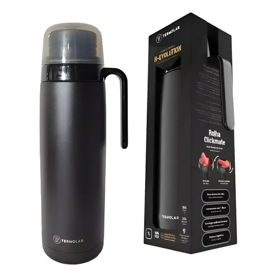 Termo Termolar Revolution Negro 1 Litro Original