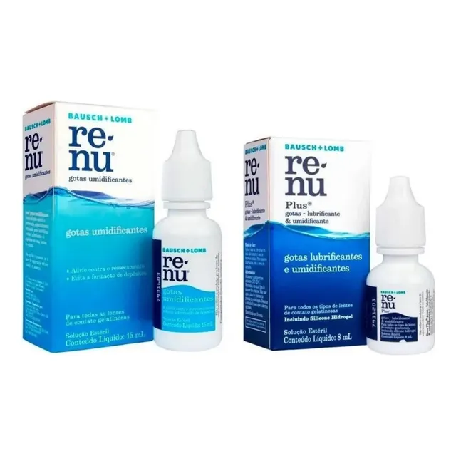 Renu Gotas Umidificante E Lubrificante 8ml + Renu Gotas 15ml