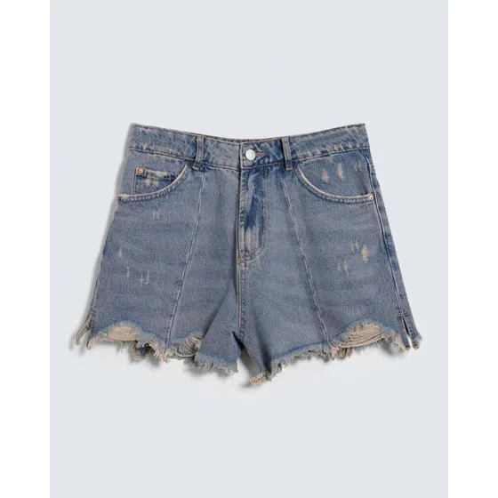 Short Para Mujer Marca Seven Color Azul En Algodón #2819