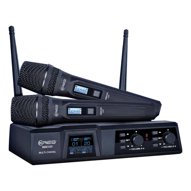 Microfono Krieg Kdc-500 Uhf Inalambrico Doble