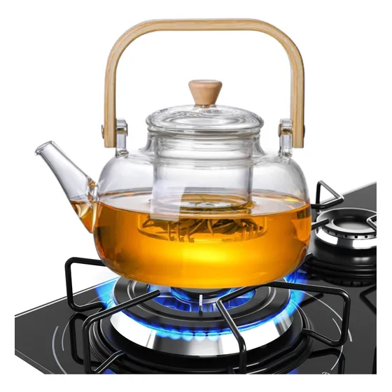 Chaleira De Vidro Resistente Vai Ao Fogo Com Infusor 1 Litro