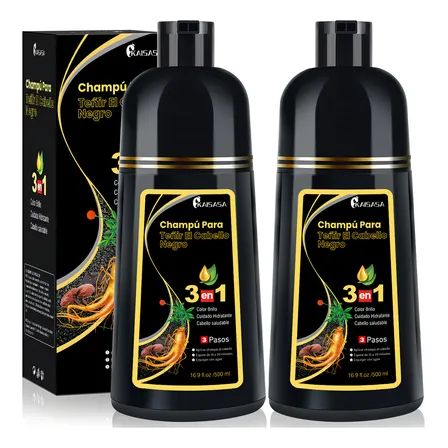 Kaisasa® Shampoo Con Tinte Cubre Canas Natural Jengibre 500ml-negro Kaisasa® Shampoo Con Tinte Cubre Canas Natural Jengibre 500ml-negro