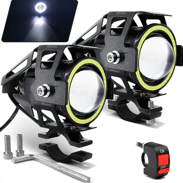 Par Exploradora Led Moto Grande Ojo De Angel + Switch