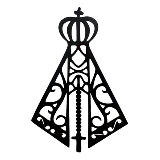 Quadro Nossa Senhora Aparecida Mdf 3mm Preto Brilhante 40x30 Quadro Nossa Senhora Aparecida Mdf 3mm Preto Brilhante 40x30