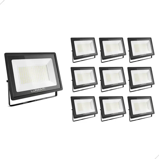10 Refletor Led 300w Holofote 110v 220v 5500k Branco Frio