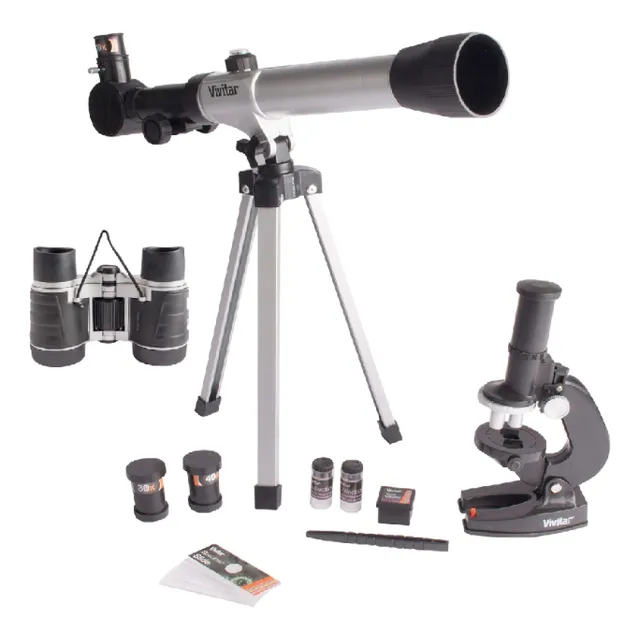 Kit Binocular, Telescopio Y Microscopio Telmic-40 Vivitar