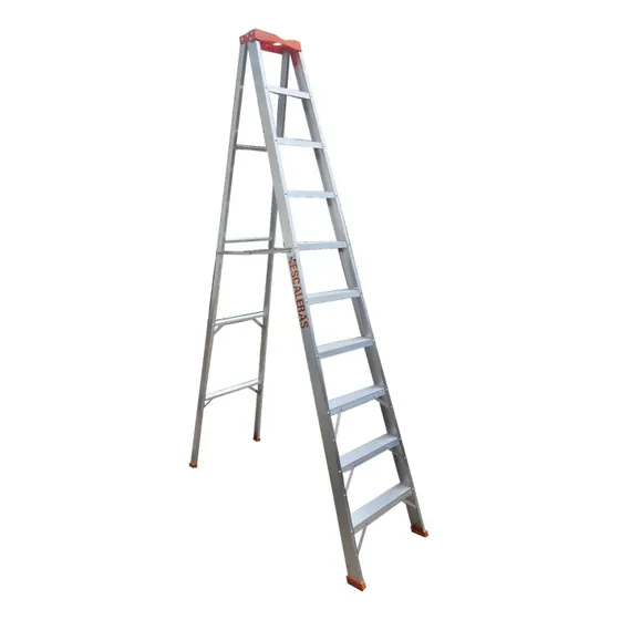 Escalera Tijera De 9 Peldaños 10 Pasos Tapa Plástica 300cm