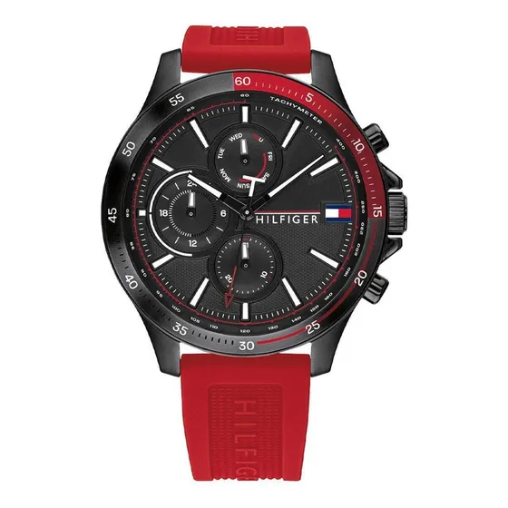 Relógio Tommy Hilfiger Masculino 1791722 Borracha Vermelha