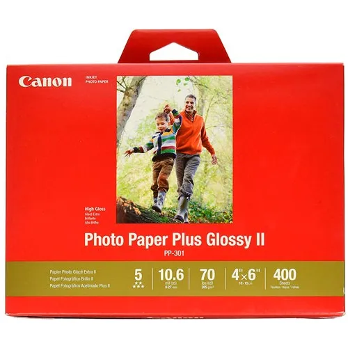 Canon Papel Fotográfico Plus Glossy Ii Pp-301 4x6 400 Hojas Color Blanco