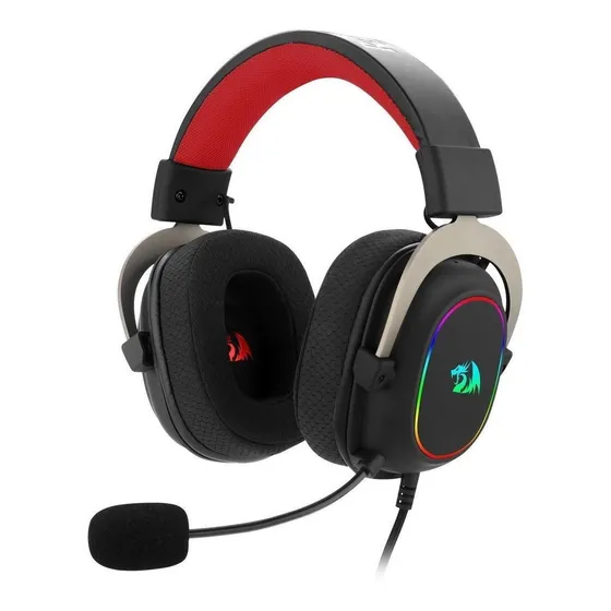 Fone de Ouvido Gamer Redragon Zeus X H510-RGB Preto com Luz RGB LED
