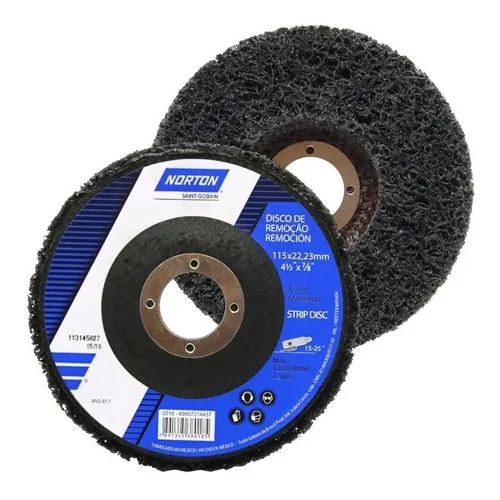 Disco De Limpeza Para Inox 4.1/2 7/8 Surface Strip Norton Cor Preto