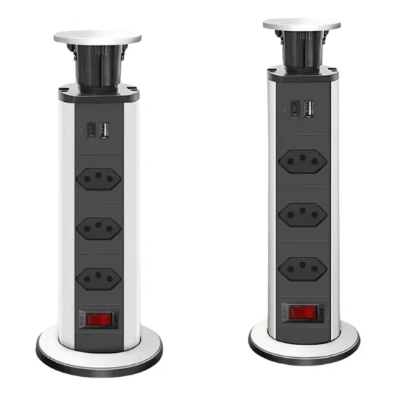 Torre De Tomada Multiplug Embutir Retrátil Mesa Usb Tipo-c Cor Preto