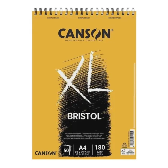 Bloco Xl Bristol A4 50fls 180g Canson