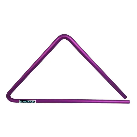 Triângulo Grande 30 Cm Em Alumínio Com Baqueta Leve Roxo