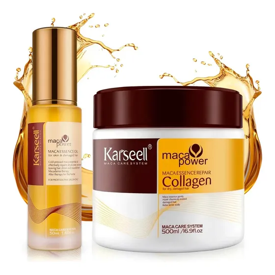 Combo Karseell Mascarilla Capilar de Colágeno 500ml e Aceite de Argán 50ml