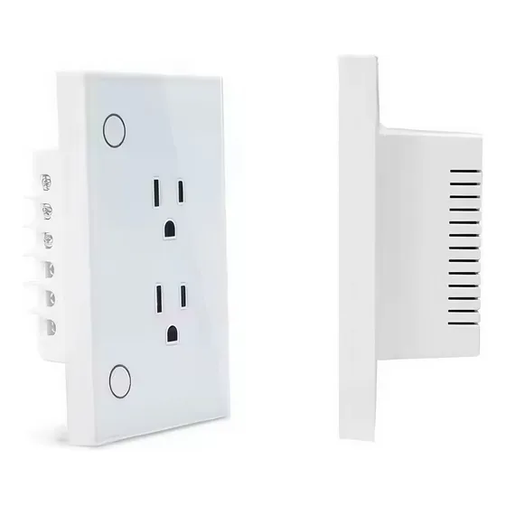 Enchufe De Pared Inteligente 15a 110-240v Doble Canal Color Blanco