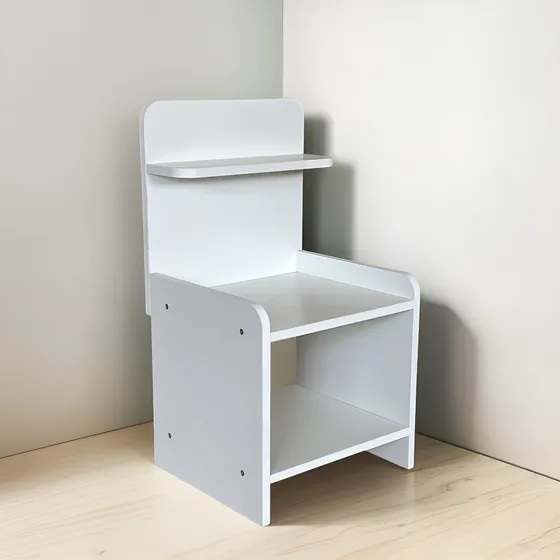 Velador Pequeño Organizador Mesita Blanca Sin Puertas
