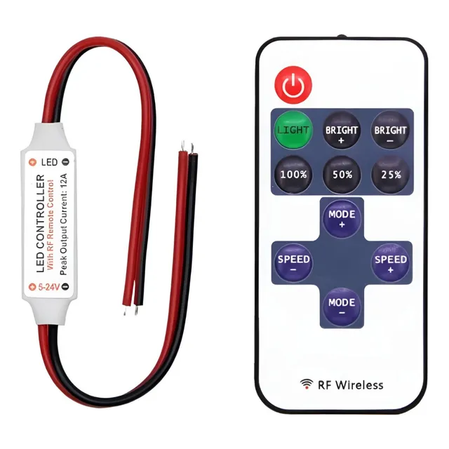 Controladora Dimmer Rf Dimer Tiras Led 5-24v Control Remoto