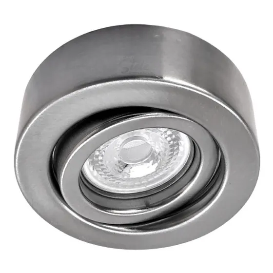 Lámpara Spot Plafón Semi Embutido 7w Gu10 Led Redondo Acero