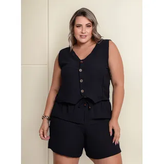 Colete E Short Alfaiataria Conjunto Plus Size Sise Colete E Short Alfaiataria Conjunto Plus Size Sise