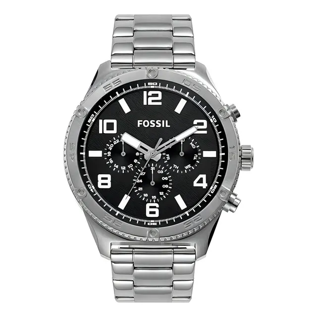 Reloj Fossil Bq2797 Orig. - Acero Inoxidable Negro Y Plata