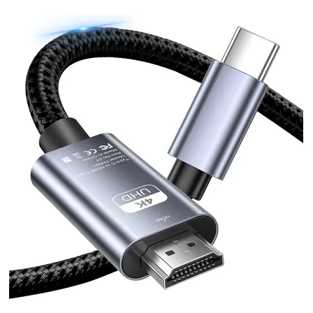 Cabo Usb Para Hdmi Adaptador 4k 60hz 2m Tipo-c Monitor Tv