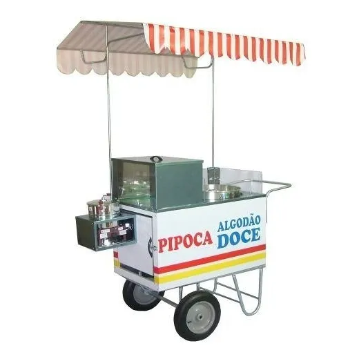 Carrinho Algodão Doce E Pipoca Para Festas