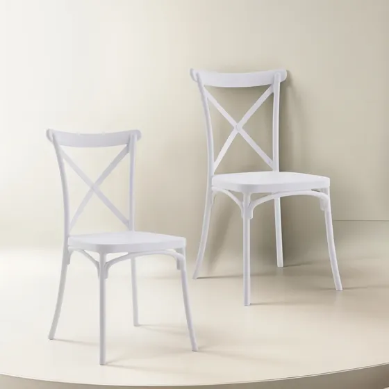 2 Sillas De Comedor Katrina Apilables Cocina Sala Exterior