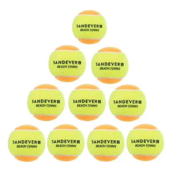 Kit 10 Bolas Beach Tennis Stage 2 Profissional Sandever