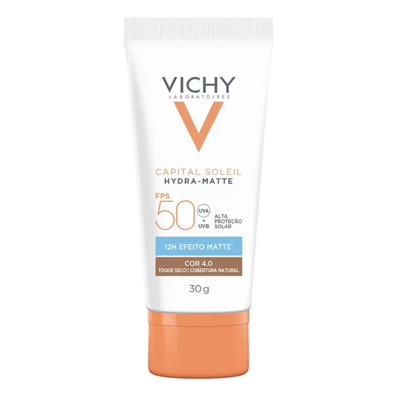 Protetor Solar Facial Capital Soileil Hydra-Matte FPS50 Cor 4.0 30g Vichy