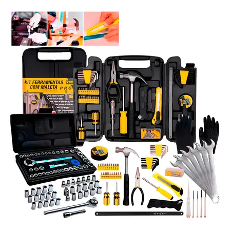 Kit Jogo Ferramentas 248 Peças Maleta Serviço Gerais