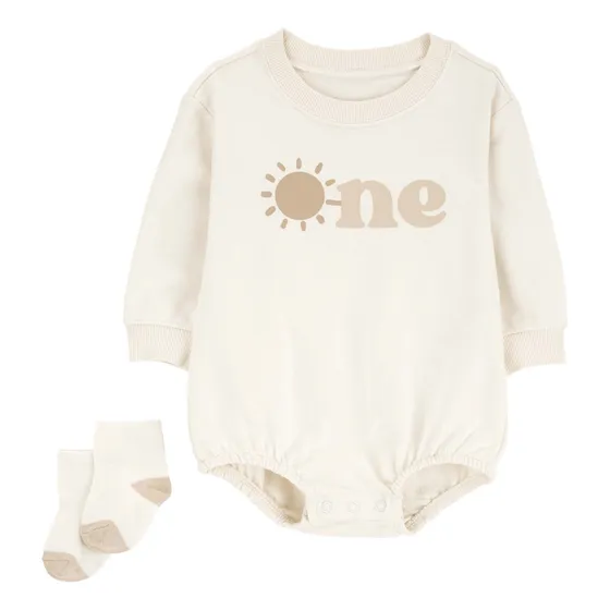 Body De Algodón Y Medias, Estampa One Carters 1q558610
