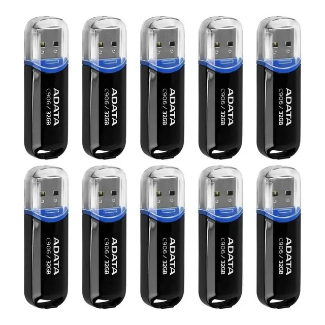 Kit 10 Memorias Usb Adata 32gb 2.0 Modelos Color Negro C906