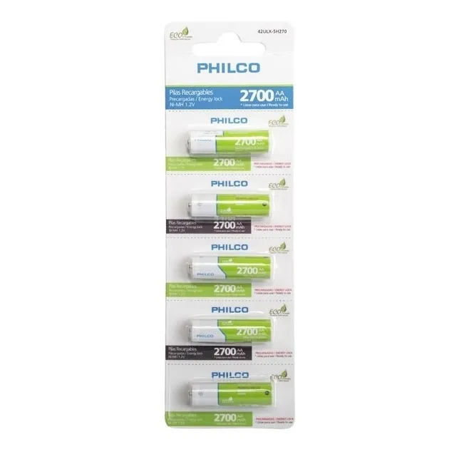 Pack 5 Pilas Recargables Aa Philco 2700mha / Promoferta