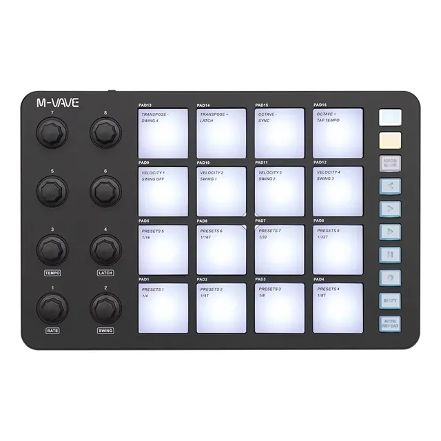 M-vave Smc-pad Controlador Midi Inalámbrico  2 Colores, Usb
