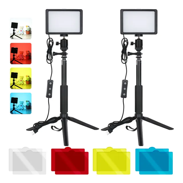 Kit De 2 Luces De Vídeo Led Usb De Escritorio Con 2 Luces Re