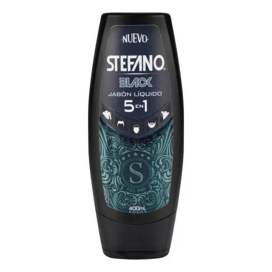 Jabón Líquido Corporal Stefano 5 en 1 Black 400ml