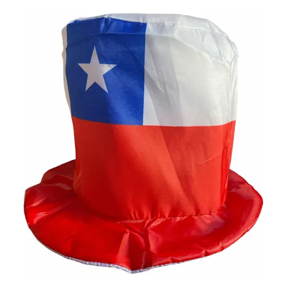 Gorro Tela Cotillón Diseño Bandera Chilena Fiestas Patrias